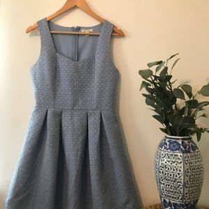 Blue daisy fit and flare dress